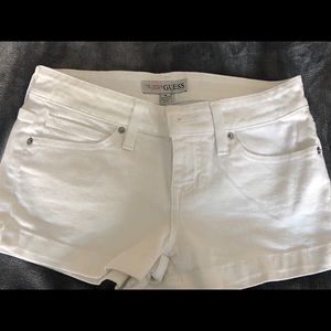 White guess shorts